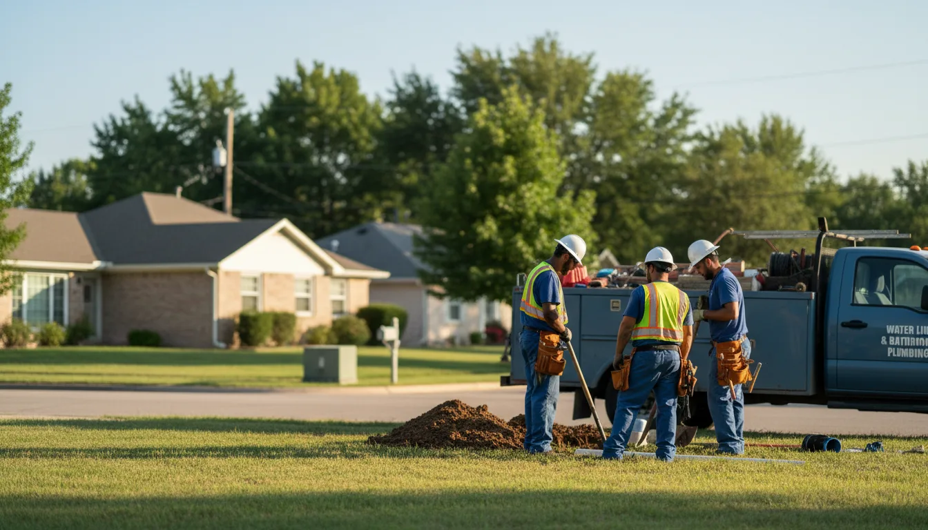 Residential water line and bathroom plumbing service in Meriden, CT